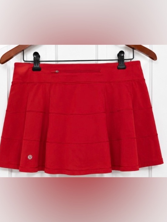 lululemon athletica Dresses & Skirts - Lululemon Pace Rival Tall Tennis Skirt Skort Red Size 8 Tall